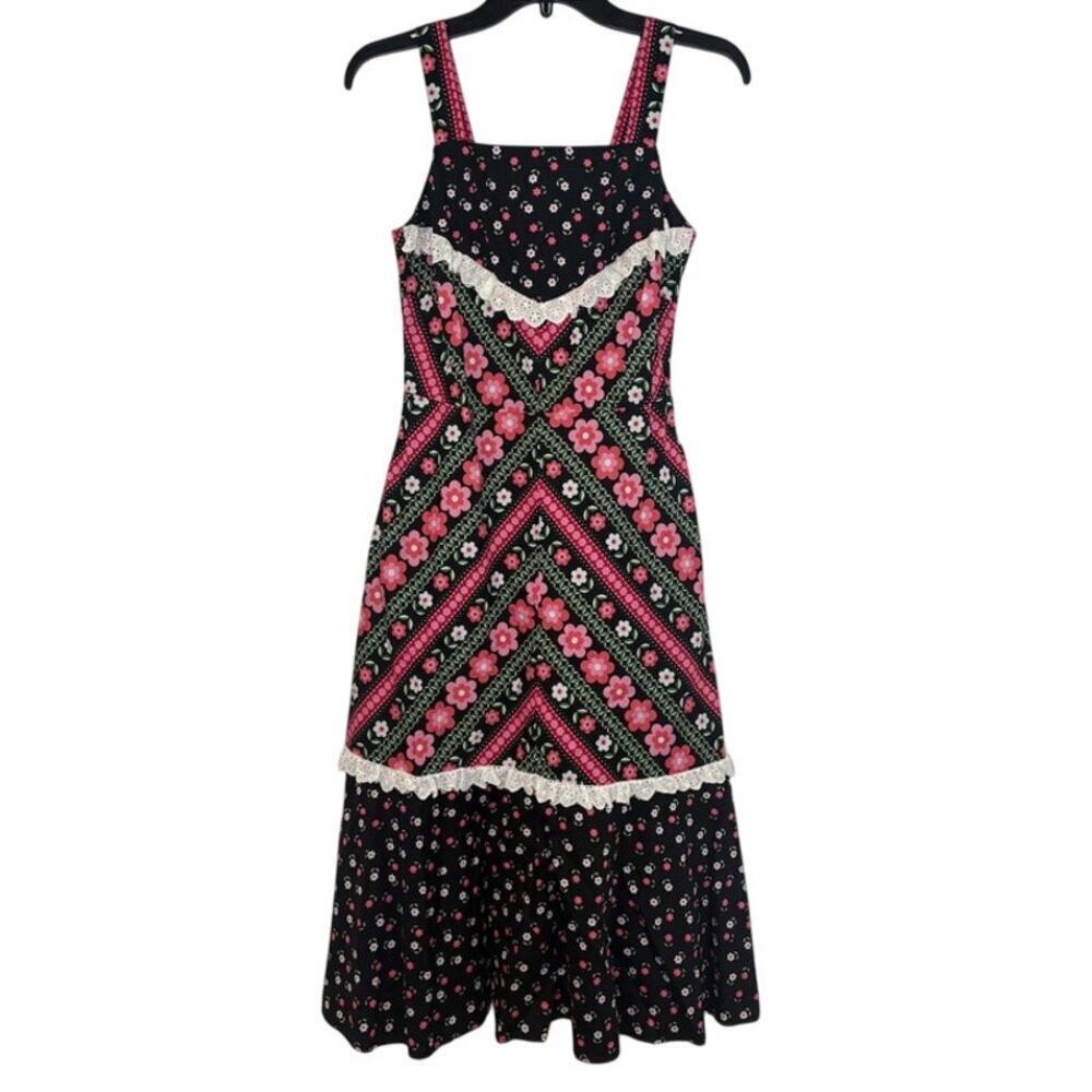 NWOT Womens Joanie Maude Floral Print Vintage Inspired Dress Size 4